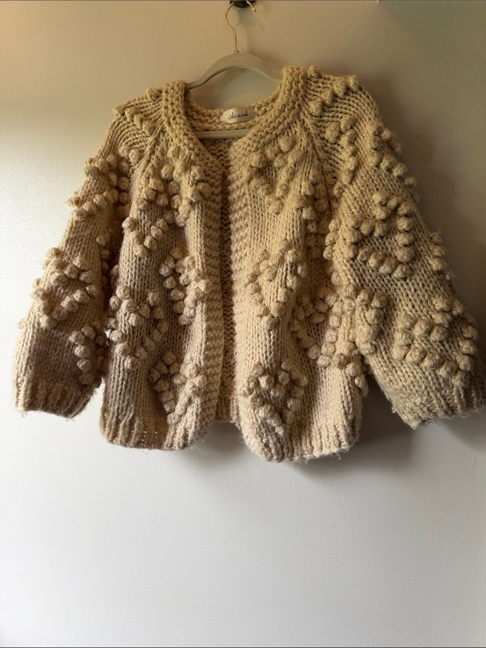 Cherish Cream Popcorn Knit Cardigan